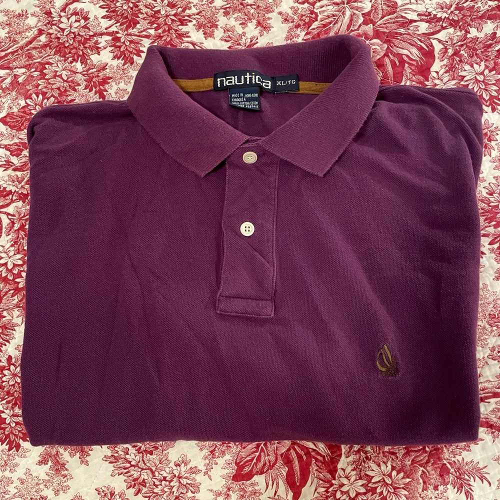 Nautica Mens XL Polo, Aubergine/ Final Price